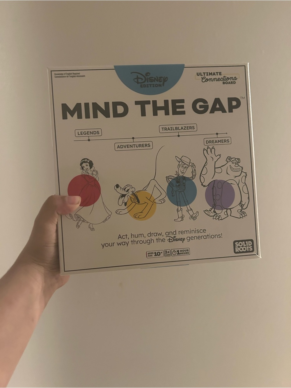 Disney Edition Mind The Gap Trivia Game - White with Red, Yellow, Blue, Purple